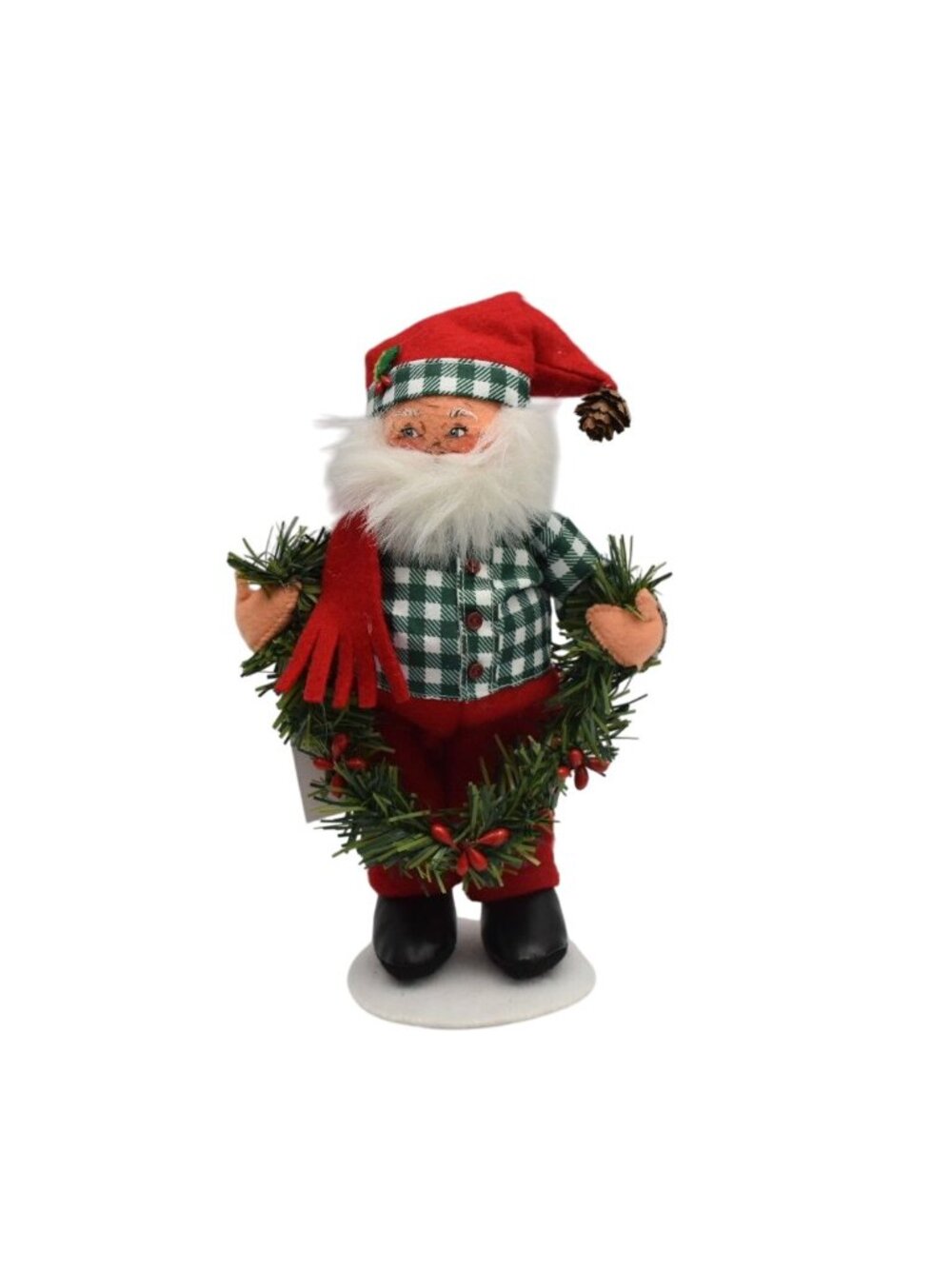 Annalee Dolls Northwoods Christmas Santa on White Base 410518